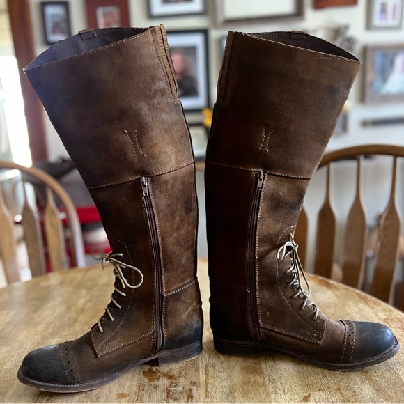 Jeffrey Campbell Ride’m Tall Leather Knee-High Boots Laces - Picture 4 of 15